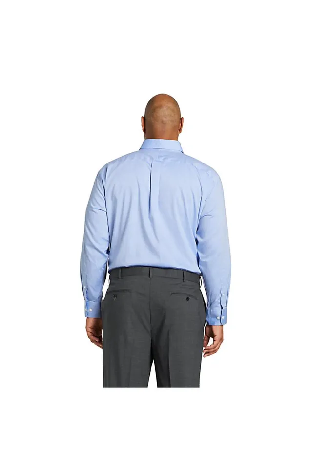 Lands039 End Dress Shirts Men Big And Tall Traditional Fit Solid No Iron Supima Pinpoint Buttondown Collar Dress Shirt Light French Blue