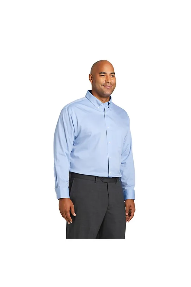 Lands039 End Dress Shirts Men Big And Tall Traditional Fit Solid No Iron Supima Pinpoint Buttondown Collar Dress Shirt Light French Blue