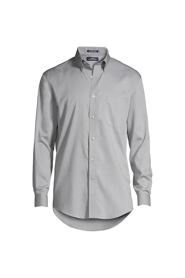 Lands039 End Dress Shirts Men Big Long Sleeve Buttondown No Iron Pinpoint Shirt Charcoal Lands039 End Dress Shirts Men Big Long Sleeve Buttondown No Iron Pinpoint Shirt Charcoal