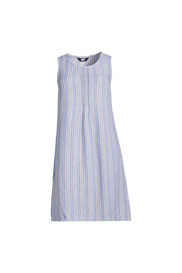 Lands039 End Dresses Women Linen Pintuck Tank Dress Flax Lands039 End Dresses Women Linen Pintuck Tank Dress Flax