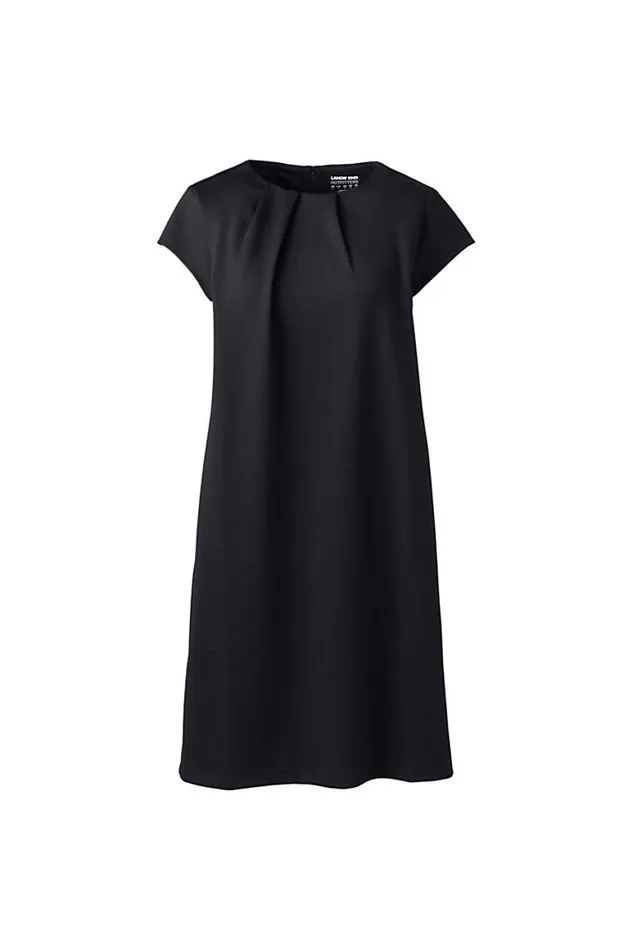 Lands039 End Dresses Women Short Sleeve Ponte Dress Black Lands039 End Dresses Women Short Sleeve Ponte Dress Black