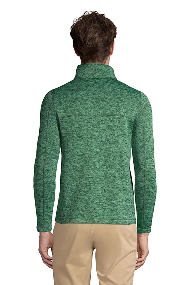 Lands039 End Fleece Men Sweater Fleece Quarter Zip Deep Woodland Green Heather Lands039 End Fleece Men Sweater Fleece Quarter Zip Deep Woodland Green Heather