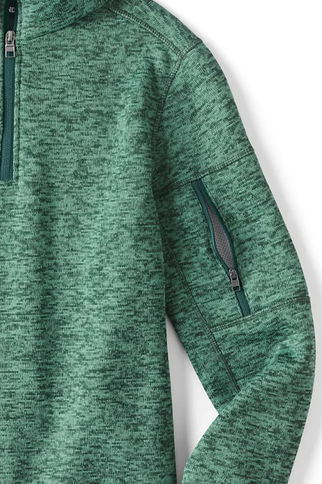 Lands039 End Fleece Men Sweater Fleece Quarter Zip Deep Woodland Green Heather Lands039 End Fleece Men Sweater Fleece Quarter Zip Deep Woodland Green Heather