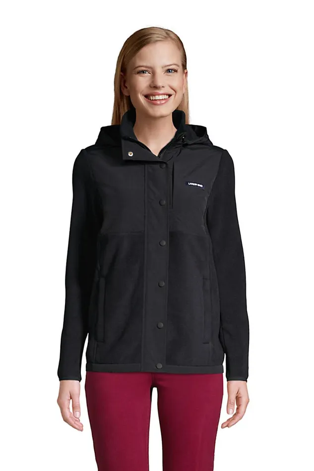 Lands039 End Fleece Women Fleece Heritage Full Zip Jacket Black