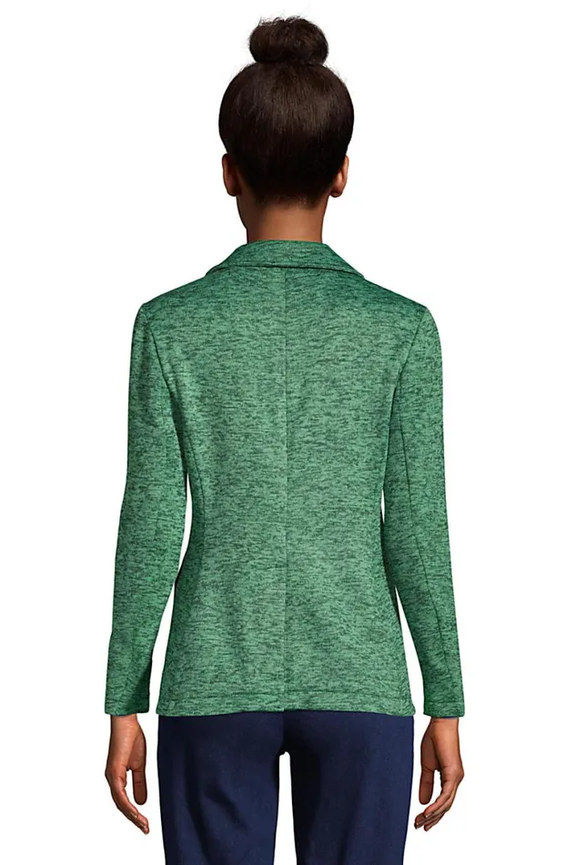 Lands039 End Fleece Women Sweater Fleece Blazer Deep Woodland Green Heather Lands039 End Fleece Women Sweater Fleece Blazer Deep Woodland Green Heather
