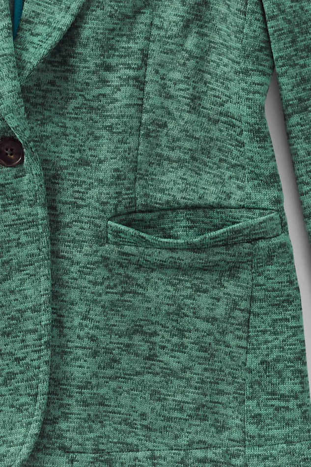 Lands039 End Fleece Women Sweater Fleece Blazer Deep Woodland Green Heather Lands039 End Fleece Women Sweater Fleece Blazer Deep Woodland Green Heather