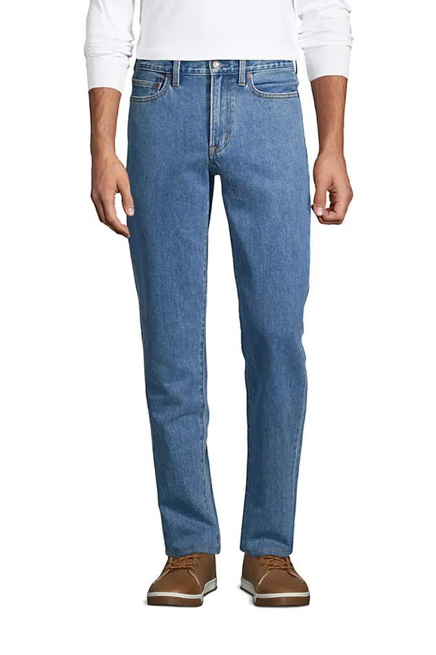 Lands039 End Jeans Men Traditional Fit Jeans Stone Wash