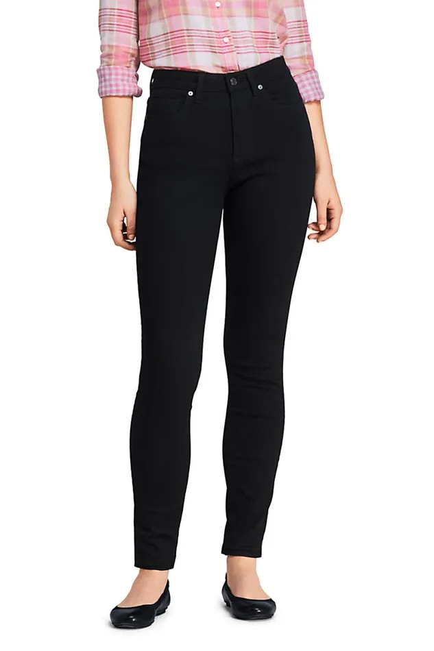 Lands039 End Jeans Women Curvy Mid Rise Skinny Jeans 8211 Black
