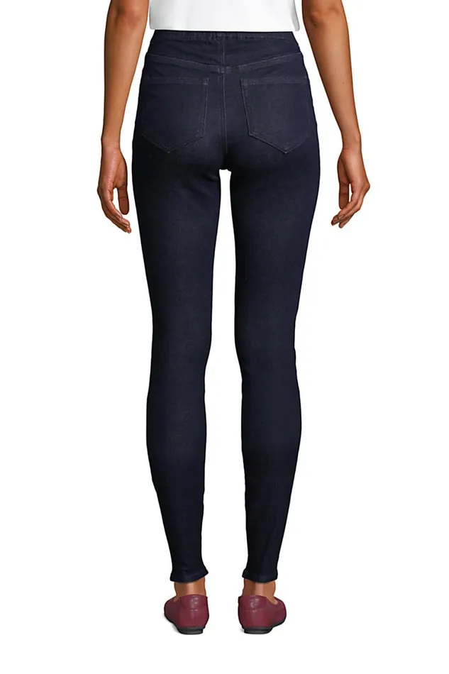 Lands039 End Jeans Women Denim High Rise Brushed Back Elastic Waist Pull On Jeans Blue Deepest Indigo Lands039 End Jeans Women Denim High Rise Brushed Back Elastic Waist Pull On Jeans Blue Deepest Indigo