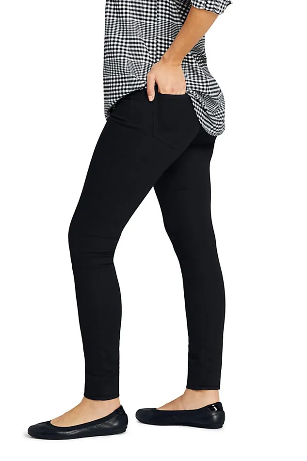 Lands039 End Jeans Women Elastic Waist Pull On Skinny Legging Twill Jeans 8211 Black