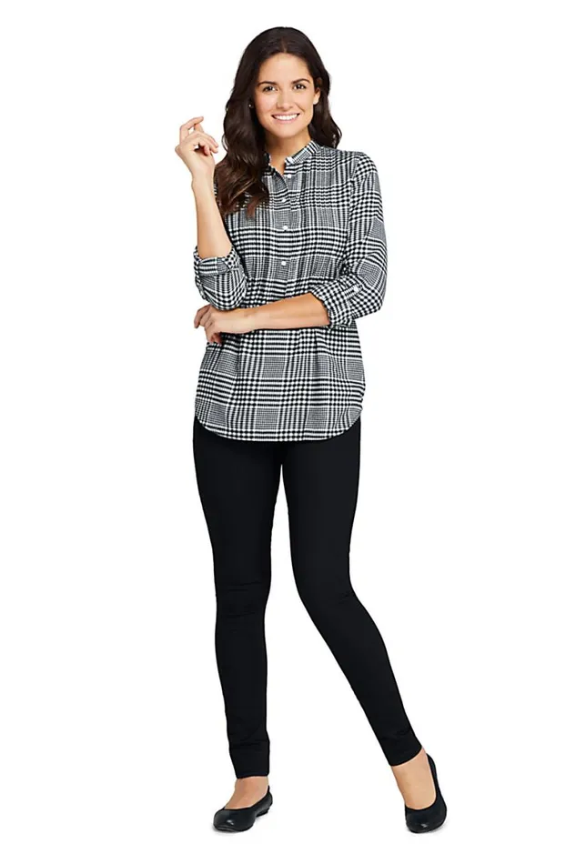 Lands039 End Jeans Women Elastic Waist Pull On Skinny Legging Twill Jeans 8211 Black