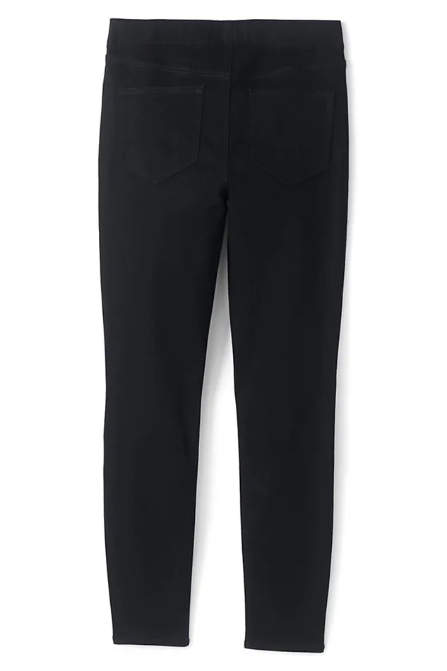 Lands039 End Jeans Women Elastic Waist Pull On Skinny Legging Twill Jeans 8211 Black