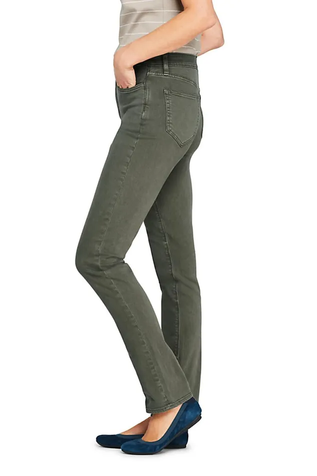 Lands039 End Jeans Women High Rise Compression Straight Leg Colorful Jeans Dark Olive Green Lands039 End Jeans Women High Rise Compression Straight Leg Colorful Jeans Dark Olive Green