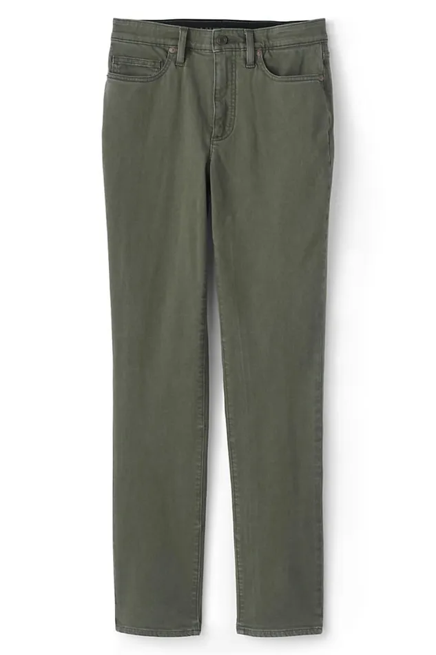 Lands039 End Jeans Women High Rise Compression Straight Leg Colorful Jeans Dark Olive Green Lands039 End Jeans Women High Rise Compression Straight Leg Colorful Jeans Dark Olive Green