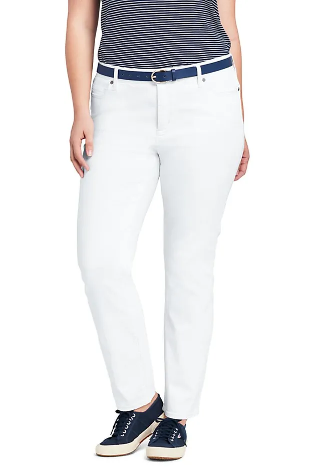 Lands039 End Jeans Women Plus Size Nottoolow Rise Stain Repellent Slim Leg Jeans White Lands039 End Jeans Women Plus Size Nottoolow Rise Stain Repellent Slim Leg Jeans White