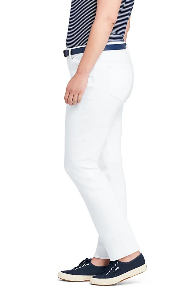 Lands039 End Jeans Women Plus Size Nottoolow Rise Stain Repellent Slim Leg Jeans White Lands039 End Jeans Women Plus Size Nottoolow Rise Stain Repellent Slim Leg Jeans White