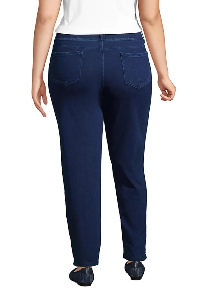Lands039 End Jeans Women Plus Size Starfish Elastic Waist Knit Jeans Straight Leg Mid Rise Indigo Lands039 End Jeans Women Plus Size Starfish Elastic Waist Knit Jeans Straight Leg Mid Rise Indigo