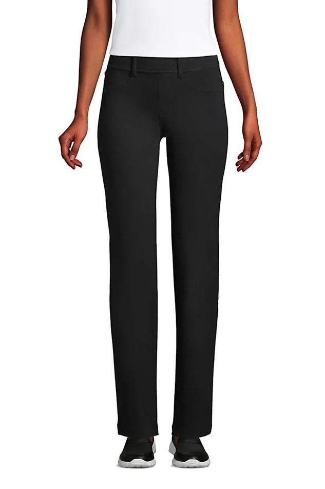Lands039 End Jeans Women Starfish Elastic Waist Knit Jeans Straight Leg Mid Rise Black Lands039 End Jeans Women Starfish Elastic Waist Knit Jeans Straight Leg Mid Rise Black