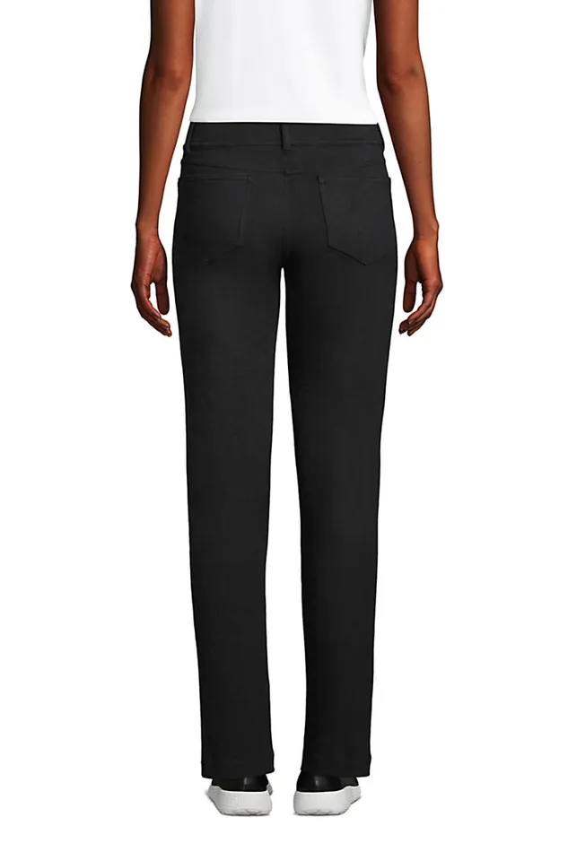 Lands039 End Jeans Women Starfish Elastic Waist Knit Jeans Straight Leg Mid Rise Black Lands039 End Jeans Women Starfish Elastic Waist Knit Jeans Straight Leg Mid Rise Black