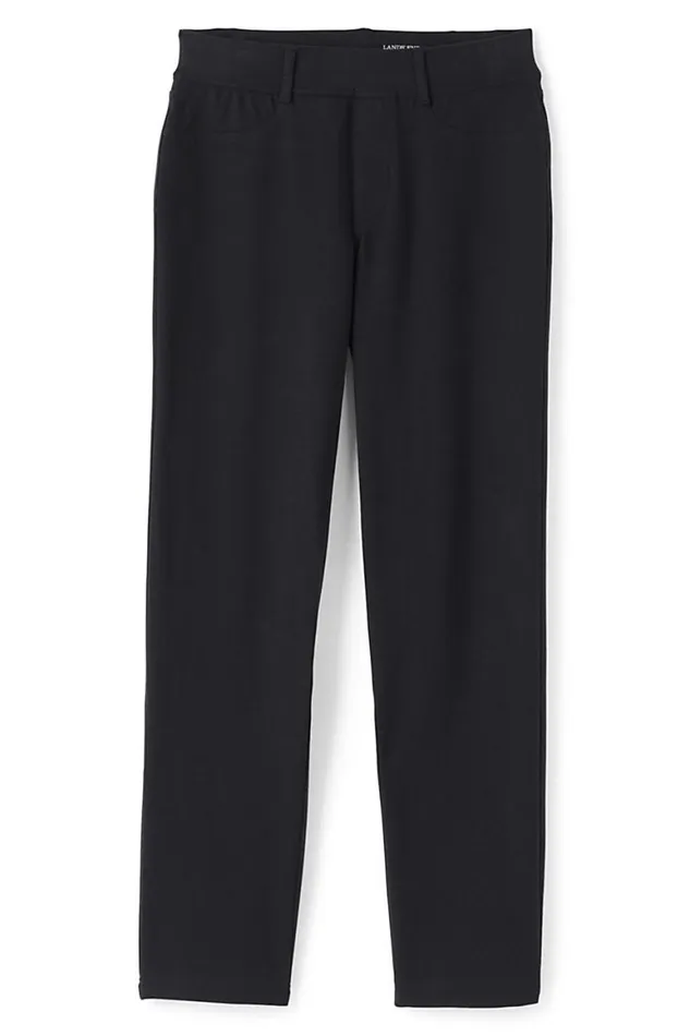 Lands039 End Jeans Women Starfish Elastic Waist Knit Jeans Straight Leg Mid Rise Black Lands039 End Jeans Women Starfish Elastic Waist Knit Jeans Straight Leg Mid Rise Black