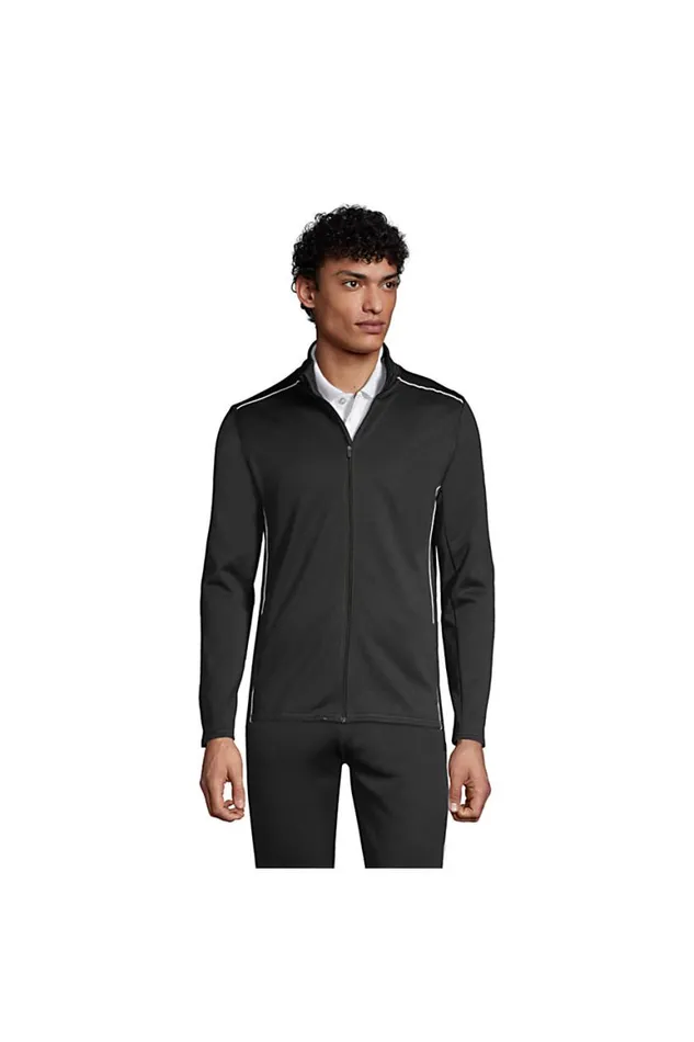 Lands039 End Knit Tops and Tees Men Active Track Jacket Black