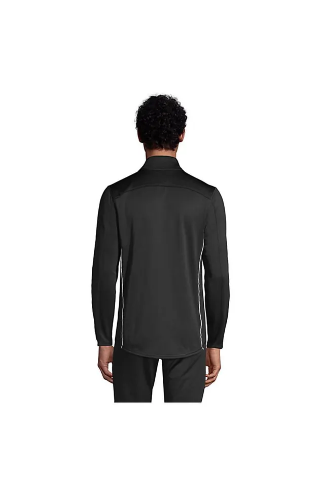Lands039 End Knit Tops and Tees Men Active Track Jacket Black Lands039 End Knit Tops and Tees Men Active Track Jacket Black