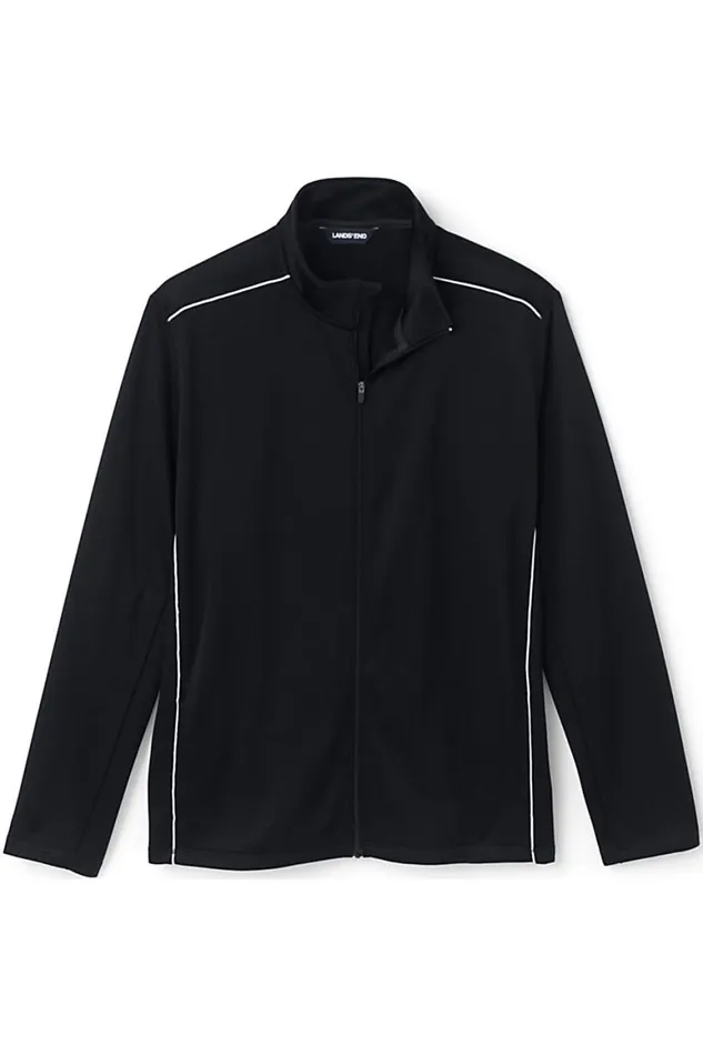 Lands039 End Knit Tops and Tees Men Active Track Jacket Black Lands039 End Knit Tops and Tees Men Active Track Jacket Black