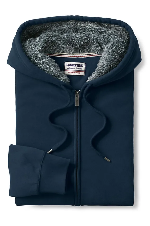 Lands039 End Knit Tops and Tees Men Big And Tall Serious Sweats Full Zip Sherpa Fleece Hoodie Radiant Navy Lands039 End Knit Tops and Tees Men Big And Tall Serious Sweats Full Zip Sherpa Fleece Hoodie Radiant Navy