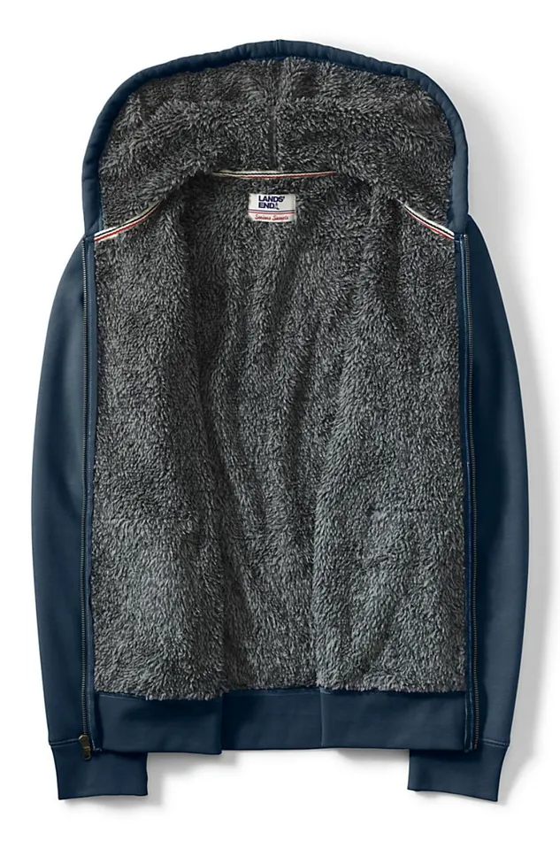 Lands039 End Knit Tops and Tees Men Big And Tall Serious Sweats Full Zip Sherpa Fleece Hoodie Radiant Navy Lands039 End Knit Tops and Tees Men Big And Tall Serious Sweats Full Zip Sherpa Fleece Hoodie Radiant Navy