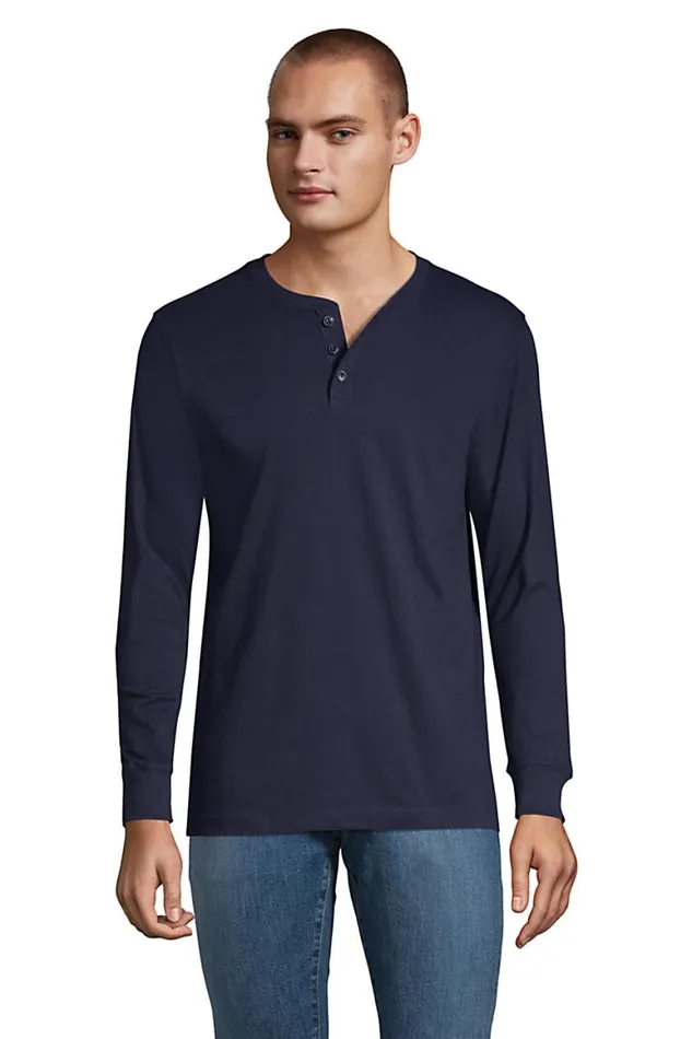 Lands039 End Knit Tops and Tees Men Supert Long Sleeve Henley Shirt Radiant Navy Lands039 End Knit Tops and Tees Men Supert Long Sleeve Henley Shirt Radiant Navy