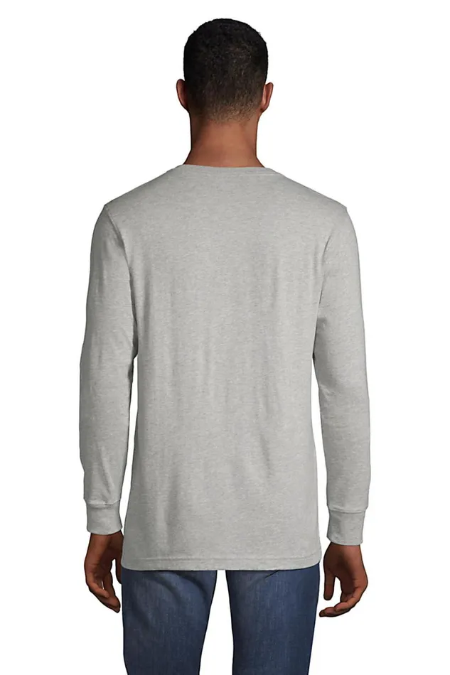Lands039 End Knit Tops and Tees Men Supert Long Sleeve Henley Shirt Radiant Navy