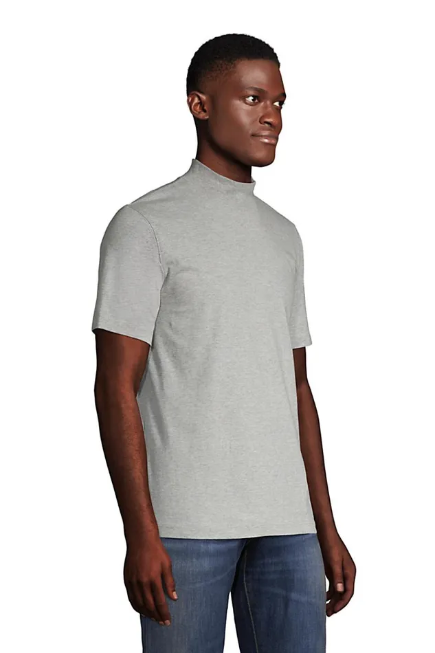 Lands039 End Knit Tops and Tees Men Supert Short Sleeve Mock Turtleneck Radiant Navy Lands039 End Knit Tops and Tees Men Supert Short Sleeve Mock Turtleneck Radiant Navy