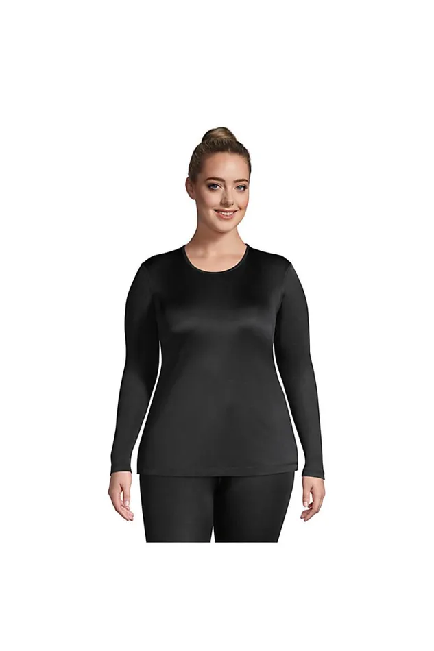 Lands039 End Long Underwear Women Plus Size Silk Interlock Thermal Long Underwear Base Layer Crewneck Shirt Black Lands039 End Long Underwear Women Plus Size Silk Interlock Thermal Long Underwear Base Layer Crewneck Shirt Black