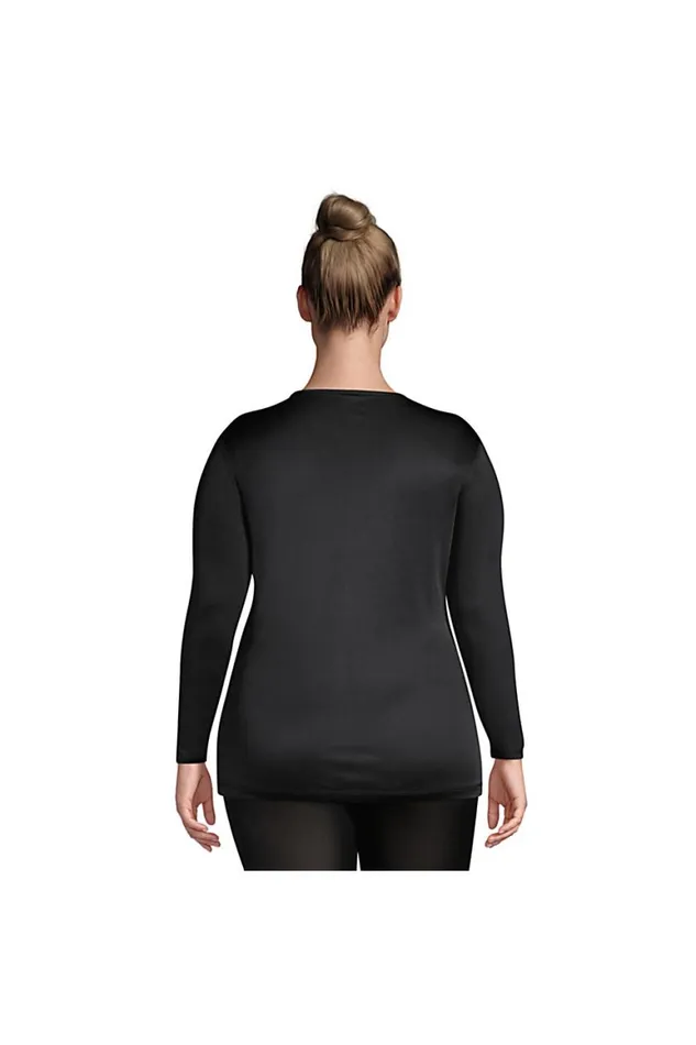 Lands039 End Long Underwear Women Plus Size Silk Interlock Thermal Long Underwear Base Layer Crewneck Shirt Black Lands039 End Long Underwear Women Plus Size Silk Interlock Thermal Long Underwear Base Layer Crewneck Shirt Black