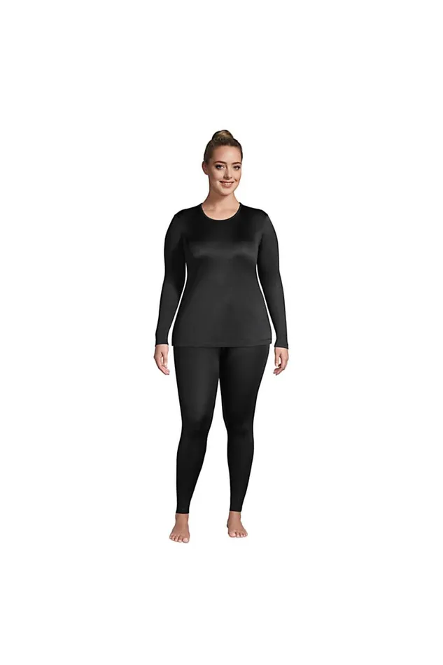Lands039 End Long Underwear Women Plus Size Silk Interlock Thermal Long Underwear Base Layer Crewneck Shirt Black Lands039 End Long Underwear Women Plus Size Silk Interlock Thermal Long Underwear Base Layer Crewneck Shirt Black
