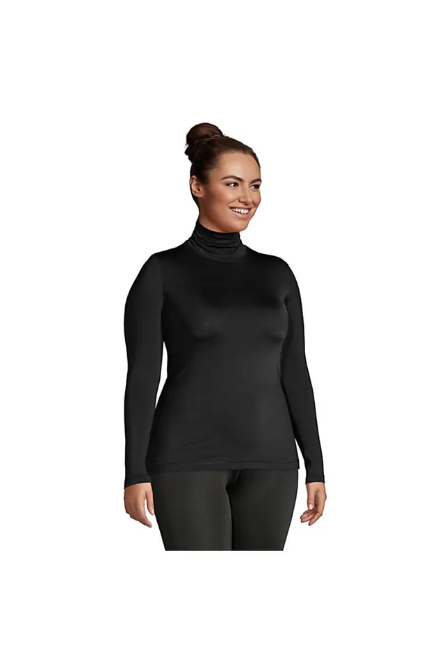 Lands039 End Long Underwear Women Plus Size Thermaskin Heat Thermal Long Underwear Base Layer Turtleneck Top Black Lands039 End Long Underwear Women Plus Size Thermaskin Heat Thermal Long Underwear Base Layer Turtleneck Top Black