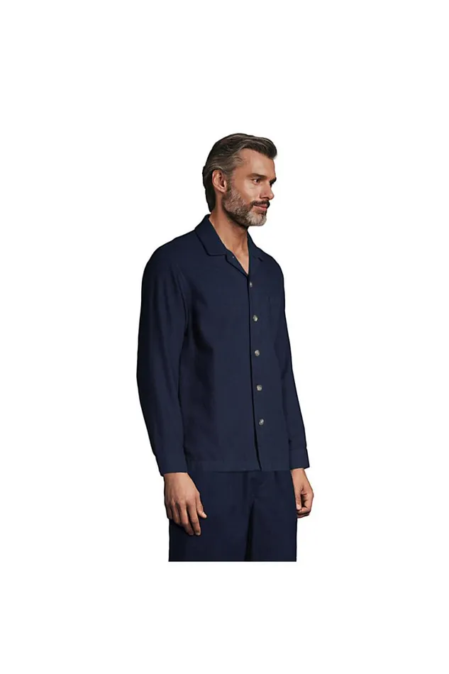 Lands039 End Pajamas and Robes Men Flannel Pajama Shirt Radiant Navy Lands039 End Pajamas and Robes Men Flannel Pajama Shirt Radiant Navy