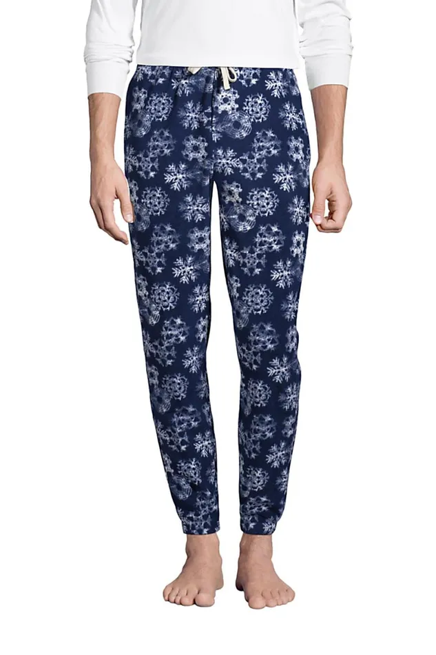 Lands039 End Pajamas and Robes Men Fleece Lounge Jogger Deep Sea Navy Snowflake Lands039 End Pajamas and Robes Men Fleece Lounge Jogger Deep Sea Navy Snowflake