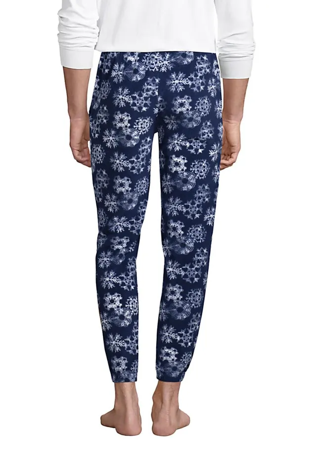 Lands039 End Pajamas and Robes Men Fleece Lounge Jogger Deep Sea Navy Snowflake Lands039 End Pajamas and Robes Men Fleece Lounge Jogger Deep Sea Navy Snowflake