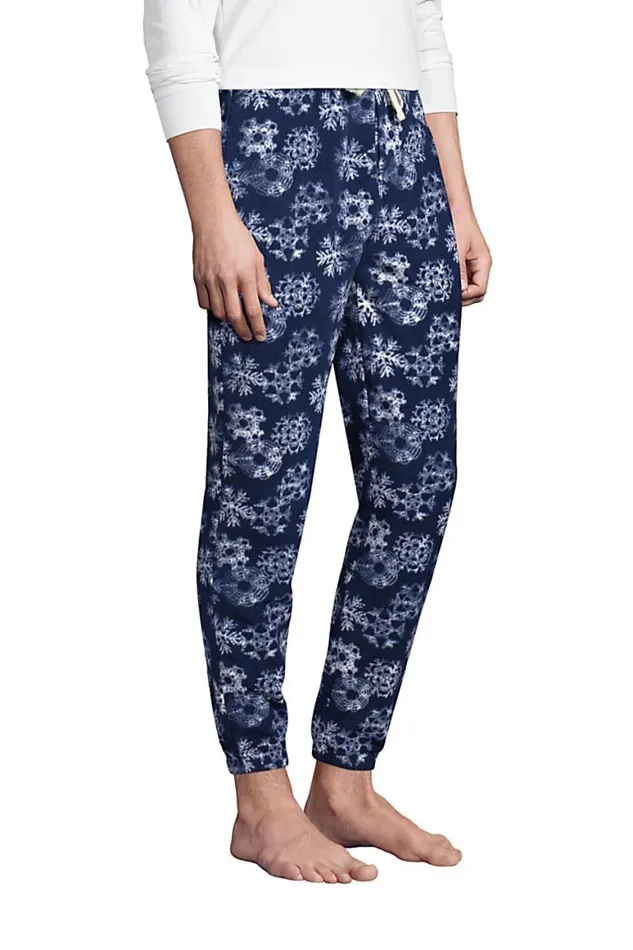 Lands039 End Pajamas and Robes Men Fleece Lounge Jogger Deep Sea Navy Snowflake Lands039 End Pajamas and Robes Men Fleece Lounge Jogger Deep Sea Navy Snowflake