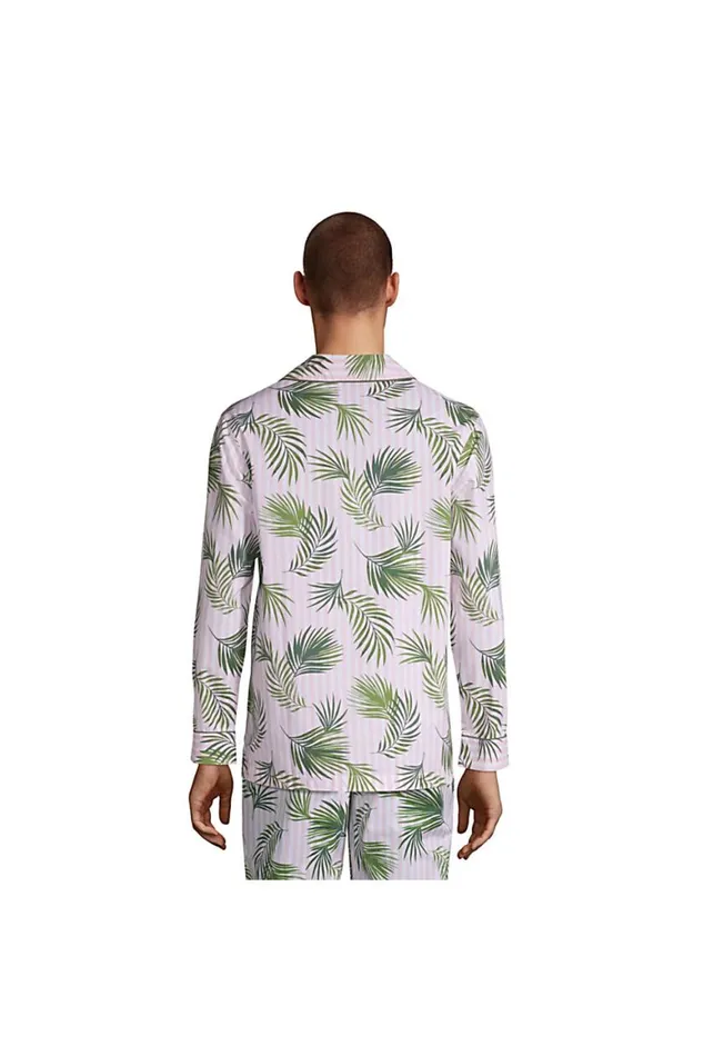 Lands039 End Pajamas and Robes Men Poplin Pajama Shirt White