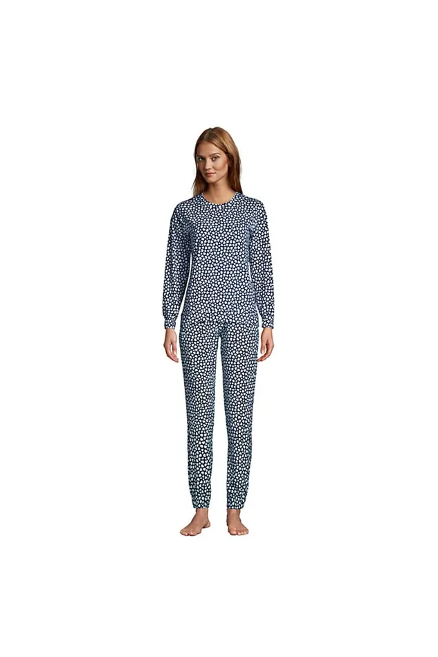 Lands039 End Pajamas and Robes Women Lounge Long Sleeve Pajama Sweatshirt Navy