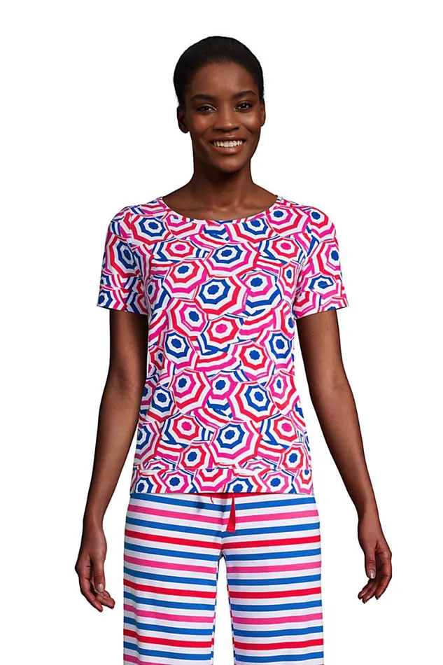 Lands039 End Pajamas and Robes Women Lounge Short Sleeve Crewneck Pajama Tshirt Vibrant Magenta Beach Umbrella Lands039 End Pajamas and Robes Women Lounge Short Sleeve Crewneck Pajama Tshirt Vibrant Magenta Beach Umbrella