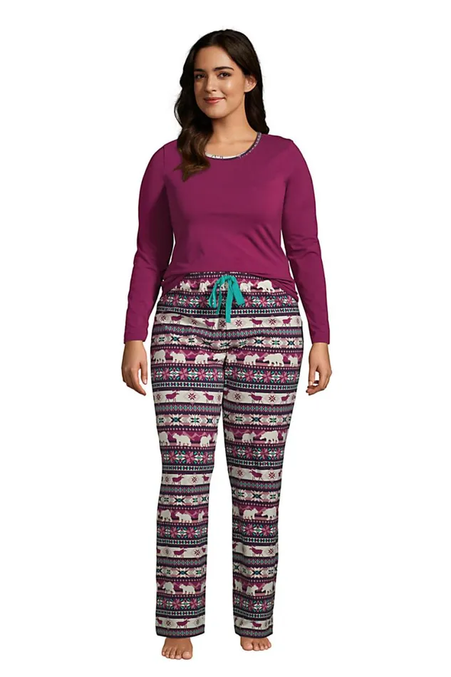 Lands039 End Pajamas and Robes Women Plus Size Knit Pajama Set Long Sleeve Tshirt And Pants Outdoor Fairisle Lands039 End Pajamas and Robes Women Plus Size Knit Pajama Set Long Sleeve Tshirt And Pants Outdoor Fairisle