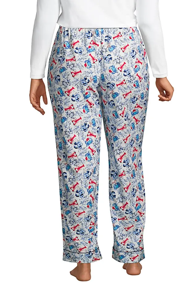 Lands039 End Pajamas and Robes Women Plus Size Print Flannel Pajama Pants Ivory Coastal Holiday Lands039 End Pajamas and Robes Women Plus Size Print Flannel Pajama Pants Ivory Coastal Holiday