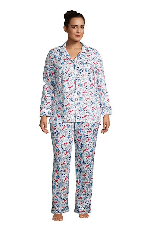 Lands039 End Pajamas and Robes Women Plus Size Print Flannel Pajama Pants Ivory Coastal Holiday Lands039 End Pajamas and Robes Women Plus Size Print Flannel Pajama Pants Ivory Coastal Holiday