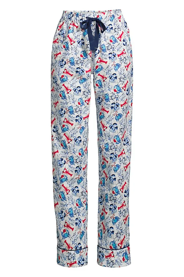 Lands039 End Pajamas and Robes Women Plus Size Print Flannel Pajama Pants Ivory Coastal Holiday Lands039 End Pajamas and Robes Women Plus Size Print Flannel Pajama Pants Ivory Coastal Holiday