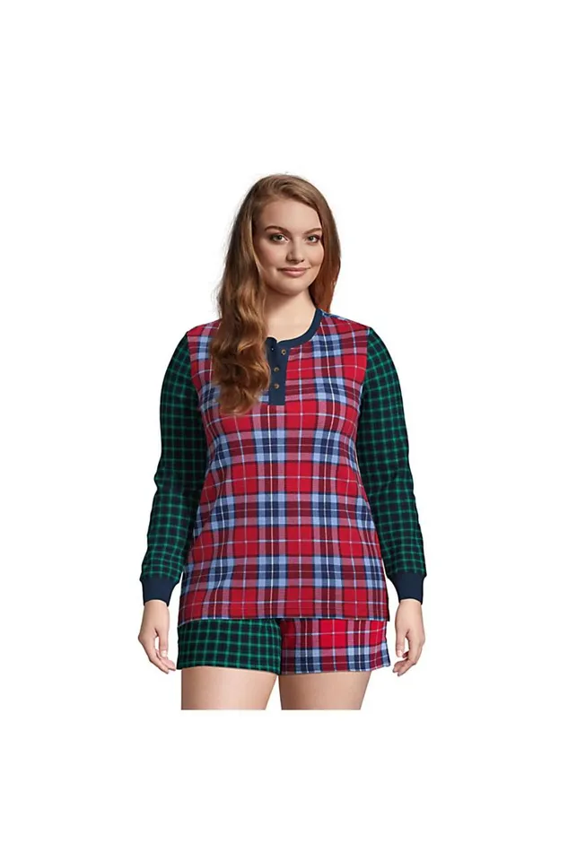 Lands039 End Pajamas and Robes Women Plus Size Waffle Henley Sleep Shirt Holiday Print Mix Lands039 End Pajamas and Robes Women Plus Size Waffle Henley Sleep Shirt Holiday Print Mix