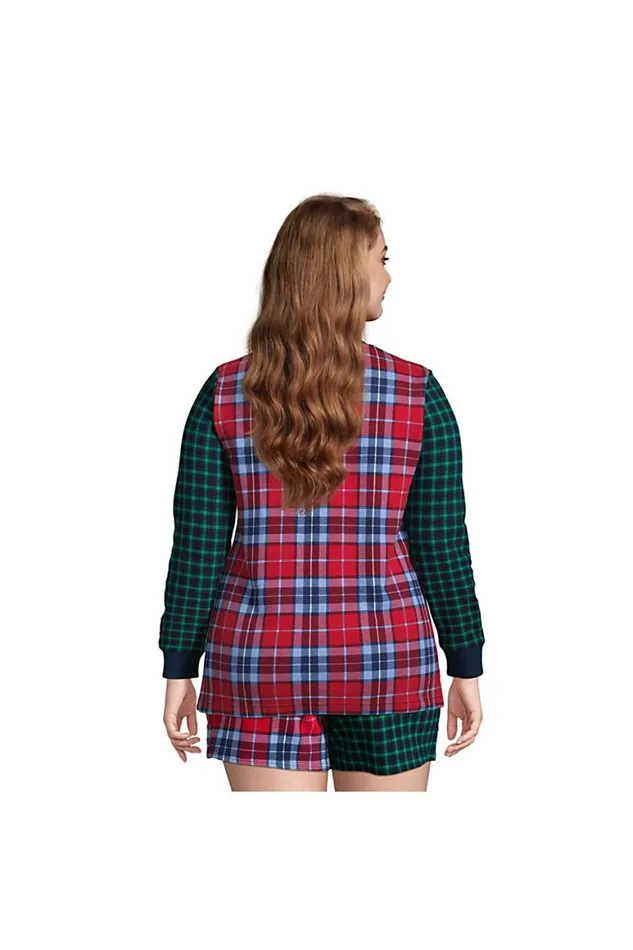 Lands039 End Pajamas and Robes Women Plus Size Waffle Henley Sleep Shirt Holiday Print Mix Lands039 End Pajamas and Robes Women Plus Size Waffle Henley Sleep Shirt Holiday Print Mix