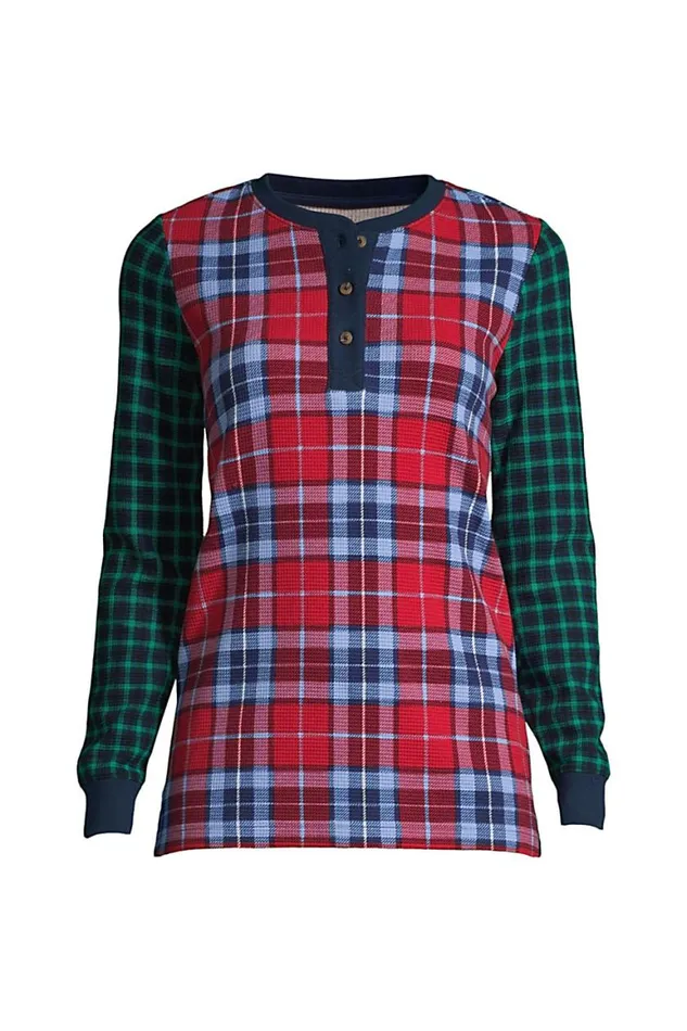 Lands039 End Pajamas and Robes Women Plus Size Waffle Henley Sleep Shirt Holiday Print Mix Lands039 End Pajamas and Robes Women Plus Size Waffle Henley Sleep Shirt Holiday Print Mix